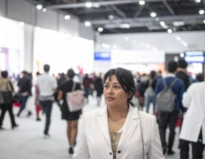 People at a trade show in a crowd 223395